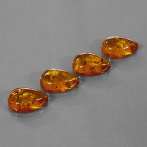 Gemas de ámbar naranja natural de  ct, transparente, transparente / translúcido