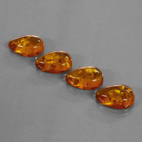 Gemas de ámbar naranja natural de  ct, transparente, transparente / translúcido