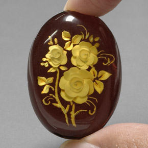 Ámbar marrón natural de 20,50 ct, forma elegante, translúcido