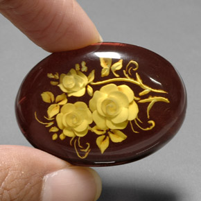 Ámbar marrón natural de 20,50 ct, forma elegante, translúcido