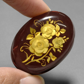 Ámbar marrón natural de 20,50 ct, forma elegante, translúcido