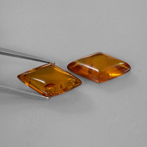 Gemas de ámbar naranja natural de  ct, transparente, transparente / translúcido