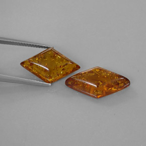 Gemas de ámbar naranja natural de  ct, transparente, transparente / translúcido