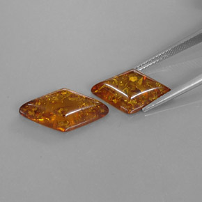 Gemas de ámbar naranja natural de  ct, transparente, transparente / translúcido