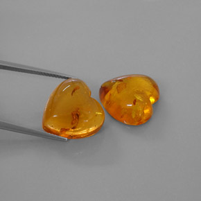 Gemas de ámbar naranja natural de  ct, transparente, transparente / translúcido