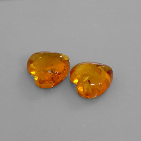Gemas de ámbar naranja natural de  ct, transparente, transparente / translúcido