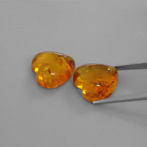Gemas de ámbar naranja natural de  ct, transparente, transparente / translúcido