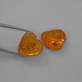 Gemas de ámbar naranja natural de  ct, transparente, transparente / translúcido