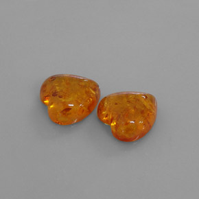 Gemas de ámbar naranja natural de  ct, transparente, transparente / translúcido