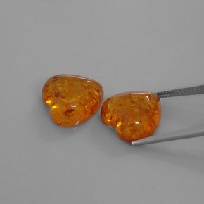 Gemas de ámbar naranja natural de  ct, transparente, transparente / translúcido