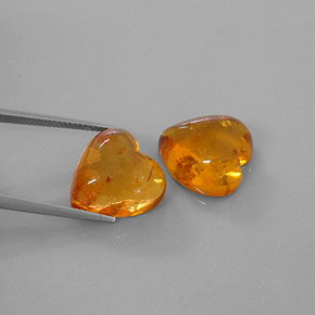Gemas de ámbar naranja natural de  ct, transparente, transparente / translúcido