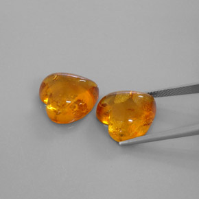 Gemas de ámbar naranja natural de  ct, transparente, transparente / translúcido