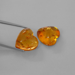 Gemas de ámbar naranja natural de  ct, transparente, transparente / translúcido