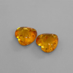 Gemas de ámbar naranja natural de  ct, transparente, transparente / translúcido