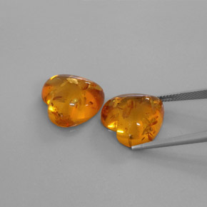 Gemas de ámbar naranja natural de  ct, transparente, transparente / translúcido