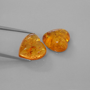 Gemas de ámbar naranja natural de  ct, transparente, transparente / translúcido