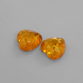Gemas de ámbar naranja natural de  ct, transparente, transparente / translúcido