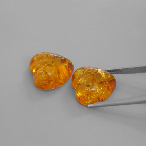 Gemas de ámbar naranja natural de  ct, transparente, transparente / translúcido