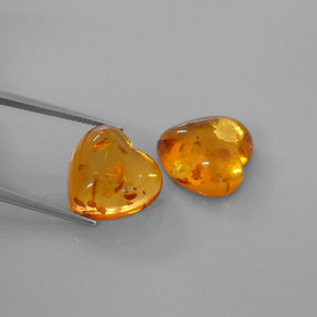Gemas de ámbar naranja natural de  ct, transparente, transparente / translúcido