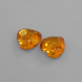 Gemas de ámbar naranja natural de  ct, transparente, transparente / translúcido