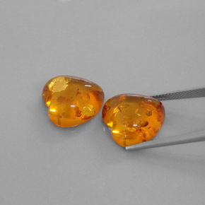 Gemas de ámbar naranja natural de  ct, transparente, transparente / translúcido