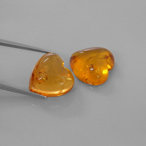 Gemas de ámbar naranja natural de  ct, transparente, transparente / translúcido