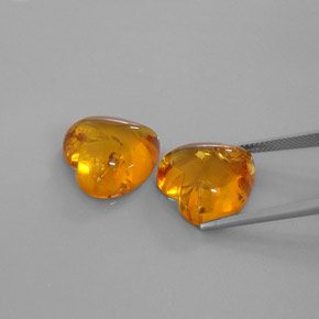 Gemas de ámbar naranja natural de  ct, transparente, transparente / translúcido