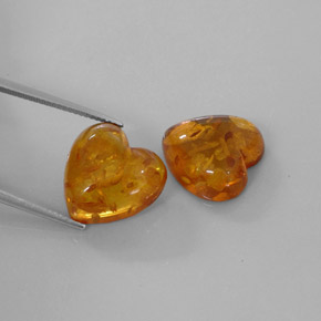 Gemas de ámbar naranja natural de  ct, transparente, transparente / translúcido
