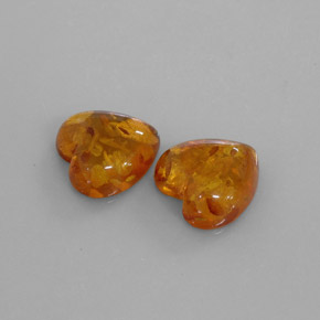 Gemas de ámbar naranja natural de  ct, transparente, transparente / translúcido