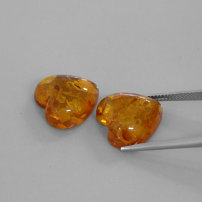 Gemas de ámbar naranja natural de  ct, transparente, transparente / translúcido