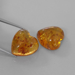 Gemas de ámbar naranja natural de  ct, transparente, transparente / translúcido