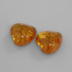 Gemas de ámbar naranja natural de  ct, transparente, transparente / translúcido