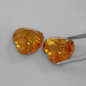 Gemas de ámbar naranja natural de  ct, transparente, transparente / translúcido