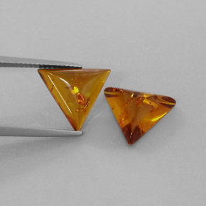 Gemas de ámbar naranja natural de  ct, transparente, transparente / translúcido