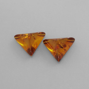 Gemas de ámbar naranja natural de  ct, transparente, transparente / translúcido