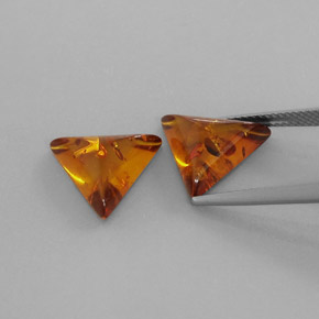 Gemas de ámbar naranja natural de  ct, transparente, transparente / translúcido