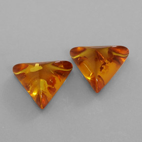Gemas de ámbar naranja natural de  ct, transparente, transparente / translúcido