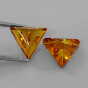 Gemas de ámbar naranja natural de  ct, transparente, transparente / translúcido