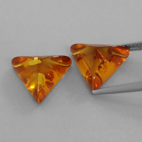 Gemas de ámbar naranja natural de  ct, transparente, transparente / translúcido