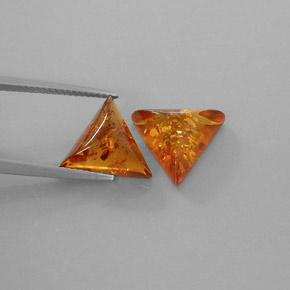 Gemas de ámbar naranja natural de  ct, transparente, transparente / translúcido