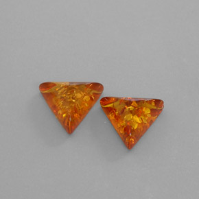 Gemas de ámbar naranja natural de  ct, transparente, transparente / translúcido