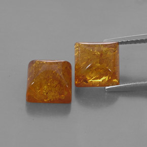 Gemas de ámbar naranja natural de  ct, transparente, transparente / translúcido