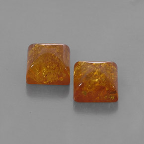 Gemas de ámbar naranja natural de  ct, transparente, transparente / translúcido