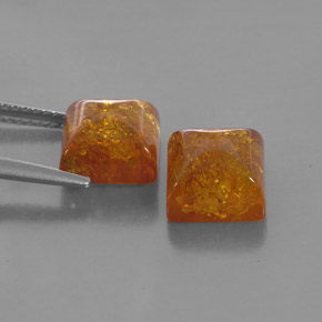 Gemas de ámbar naranja natural de  ct, transparente, transparente / translúcido