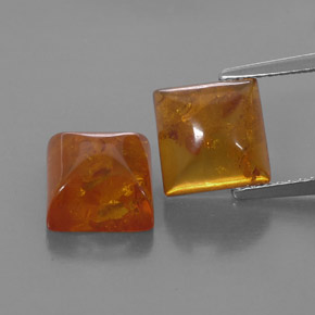 Gemas de ámbar naranja natural de  ct, transparente, transparente / translúcido