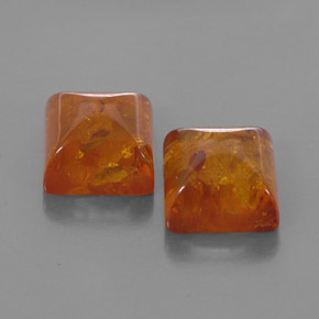 Gemas de ámbar naranja natural de  ct, transparente, transparente / translúcido