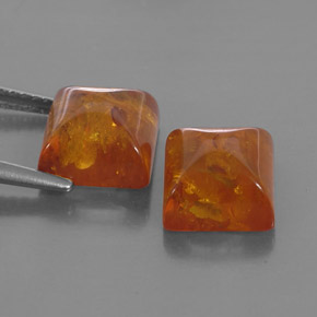 Gemas de ámbar naranja natural de  ct, transparente, transparente / translúcido
