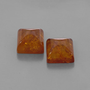 Gemas de ámbar naranja natural de  ct, transparente, transparente / translúcido