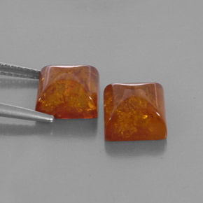 Gemas de ámbar naranja natural de  ct, transparente, transparente / translúcido