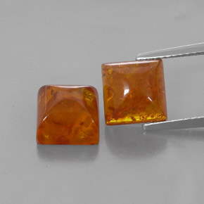 Gemas de ámbar naranja natural de  ct, transparente, transparente / translúcido
